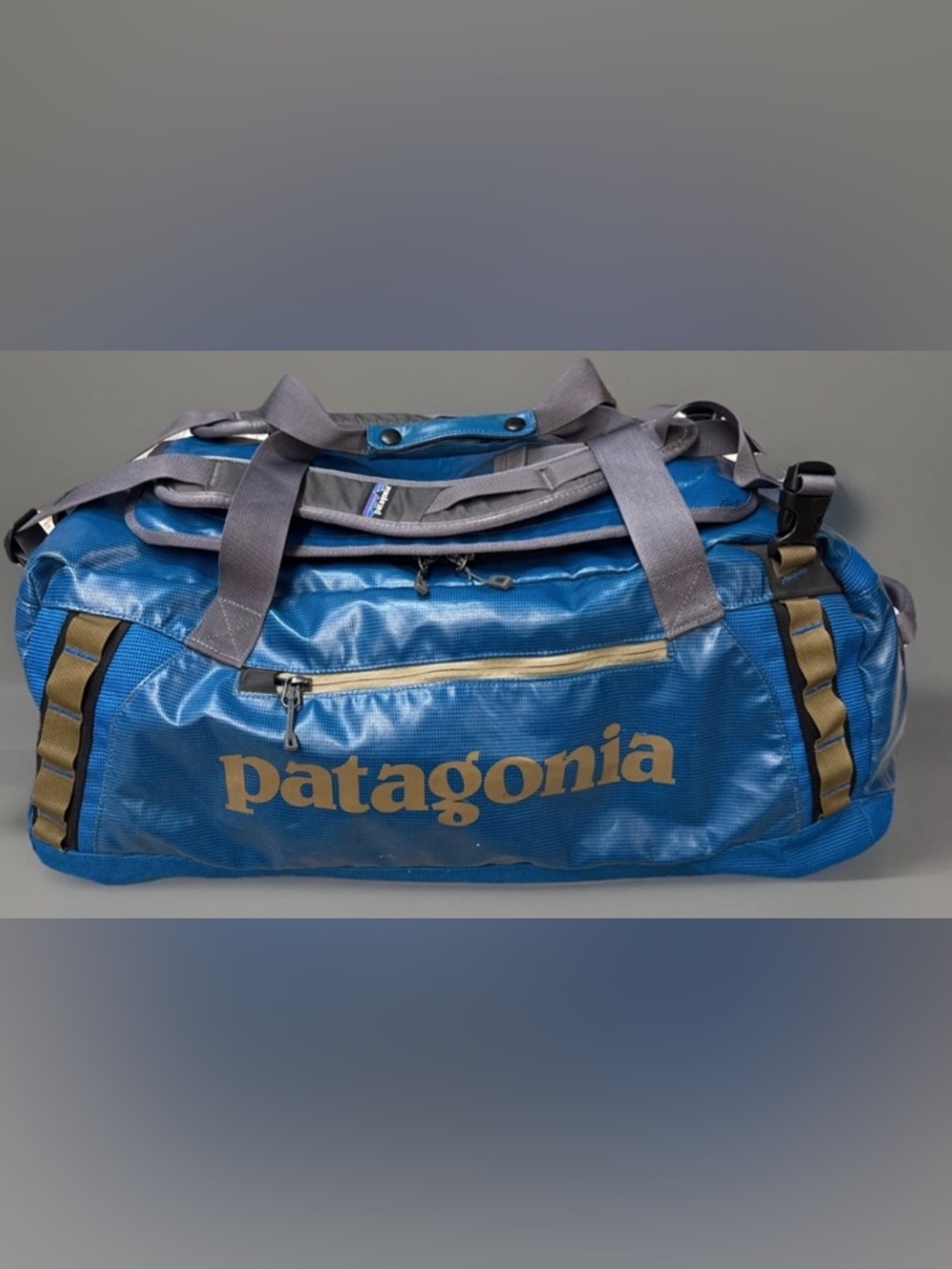 RARE!! Patagonia Black Hole Duffel 55L Blue Backpack Carry On Travel Gym Bag